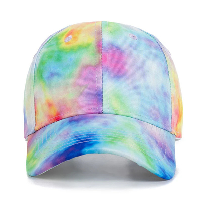 Moda personalizada Hip Hop 6 Panel Tie Dye Baseball Hat Cap High Crown Irregular Print Baseball Hats