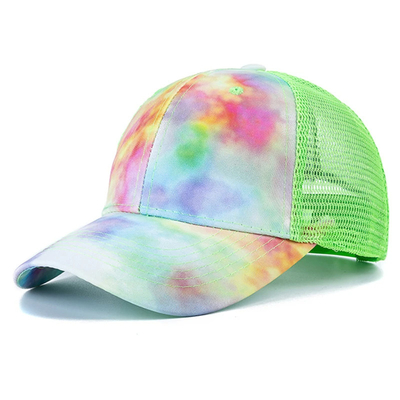 Moda personalizada Hip Hop 6 Panel Tie Dye Baseball Hat Cap High Crown Irregular Print Baseball Hats