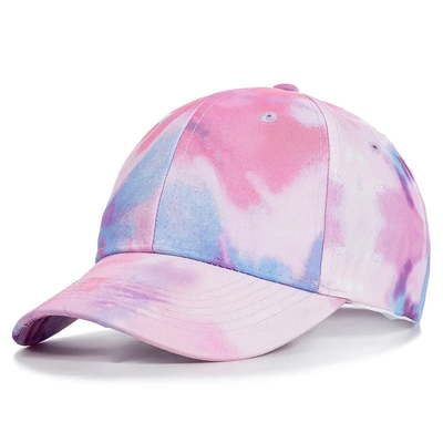 Moda personalizada Hip Hop 6 Panel Tie Dye Baseball Hat Cap High Crown Irregular Print Baseball Hats