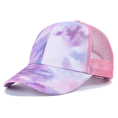 Moda personalizada Hip Hop 6 Panel Tie Dye Baseball Hat Cap High Crown Irregular Print Baseball Hats
