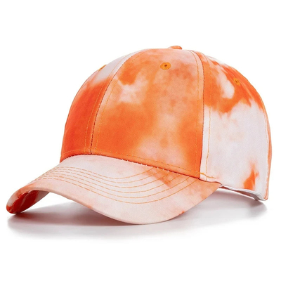 Moda personalizada Hip Hop 6 Panel Tie Dye Baseball Hat Cap High Crown Irregular Print Baseball Hats
