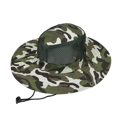 Camo exterior Camuflagem Chapéu de balde de pescador com logotipo personalizado Caça Caminhada Chapéu de balde