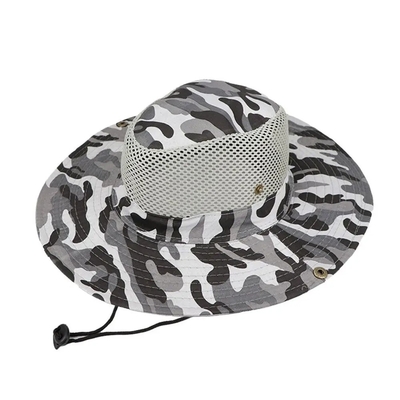 Camo exterior Camuflagem Chapéu de balde de pescador com logotipo personalizado Caça Caminhada Chapéu de balde