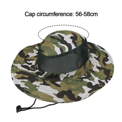 Camo exterior Camuflagem Chapéu de balde de pescador com logotipo personalizado Caça Caminhada Chapéu de balde