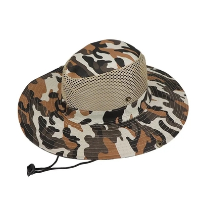 Camo exterior Camuflagem Chapéu de balde de pescador com logotipo personalizado Caça Caminhada Chapéu de balde