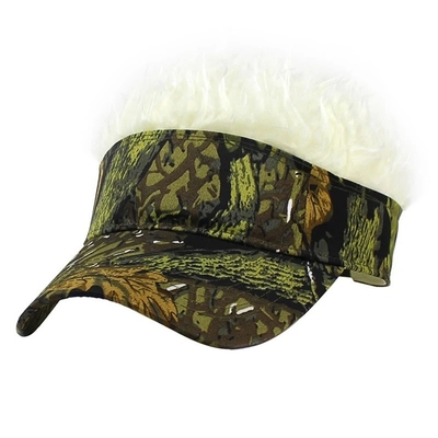 Novo Flair de Homem Cabelo Pico Visor de Sol Chapéu de Golf Engraçado Peruca Colorida Peaked Caps de Beisebol Ajustáveis