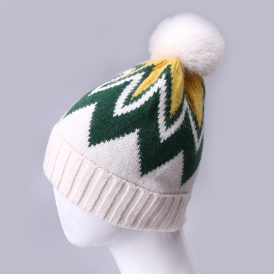 Capuzes bordados personalizados de Inverno de tricô com listras padronizadas