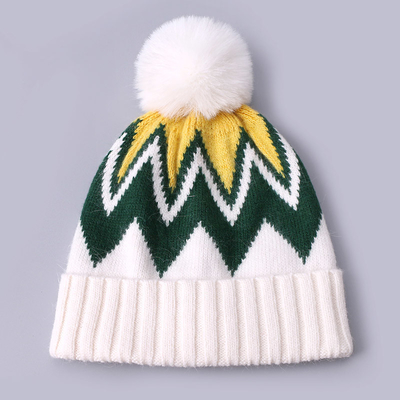 Capuzes bordados personalizados de Inverno de tricô com listras padronizadas