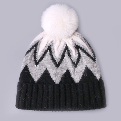 Capuzes bordados personalizados de Inverno de tricô com listras padronizadas