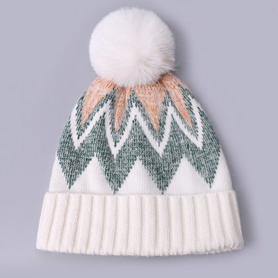 Capuzes bordados personalizados de Inverno de tricô com listras padronizadas