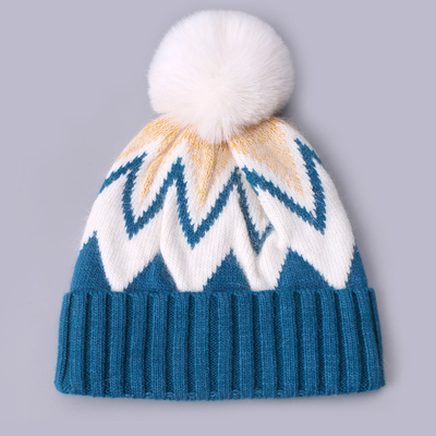 Capuzes bordados personalizados de Inverno de tricô com listras padronizadas