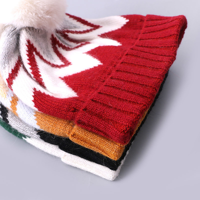 Capuzes bordados personalizados de Inverno de tricô com listras padronizadas