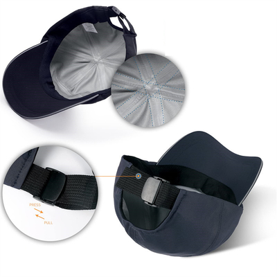 Chapéu de basebol à prova d'água preto e branco com fivela ajustável