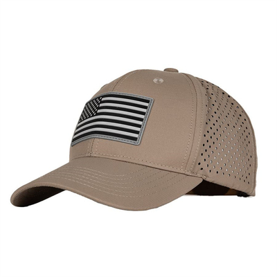 Oen Custom Design American Flag Baseball Cap Mens bordado Chapéu de Beisebol Perforado