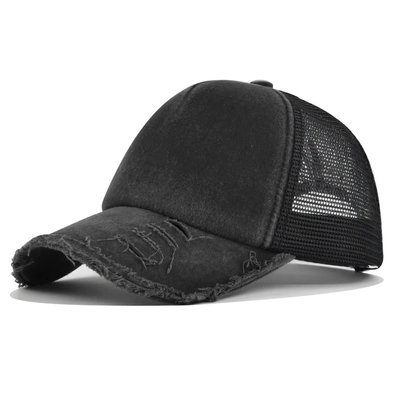 Chapéu de caminhão de alta qualidade personalizado Distressed Chapéu de caminhão de malha Chapéu de caminhão com logotipo personalizado