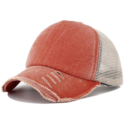 Chapéu de caminhão de alta qualidade personalizado Distressed Chapéu de caminhão de malha Chapéu de caminhão com logotipo personalizado