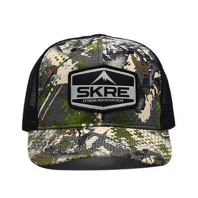Logotipo personalizado Retalho de malha Chapéu de caminhoneiro Grátis 6 painéis Camuflagem Chapéu de caminhoneiro Personalizado