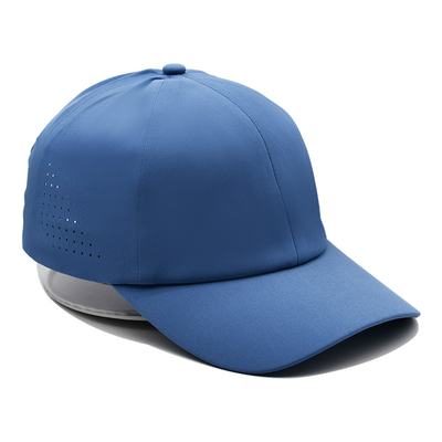 Atacado Grátis Plain 6 Panel Lightweight Quick Dry Sports Baseball Cap Performance Laser Cut Hole Sport Dad Hat