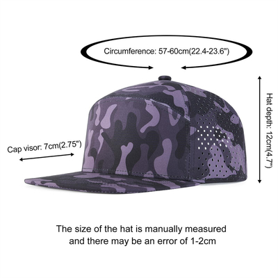 Chapéu Snapback personalizado Performance ajustável Laser Cut Hole Cap Snapback Perforado