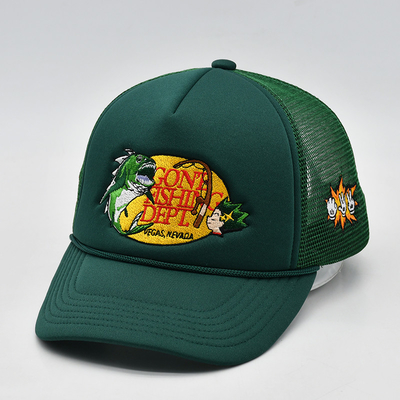 Embroidery personalizado 5 Painel de espuma Trucker Caps de alta qualidade de corda Trucker Cap com logotipo