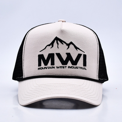 High Profile 3D bordado corda Trucker Chapéu Custom Logotipo malha de volta Trucker Cap