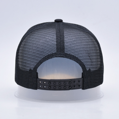Chapéu de caminhoneiro curvo e preto personalizável, 5 painéis, 3D, bordado