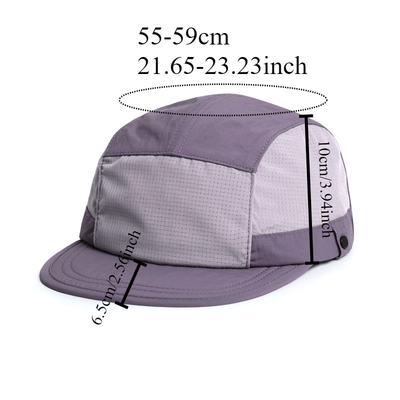 Unisex leve respirável secar rápido 5 painéis Camping Caps Custom Outdoor Hiking Camp Cap Splicing Short Brim Camper Hat