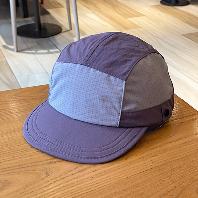Unisex leve respirável secar rápido 5 painéis Camping Caps Custom Outdoor Hiking Camp Cap Splicing Short Brim Camper Hat