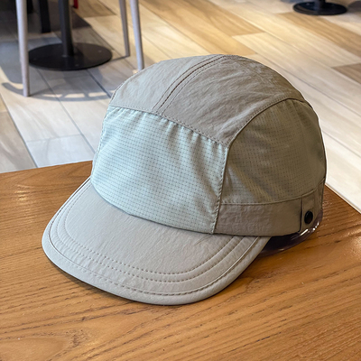 Unisex leve respirável secar rápido 5 painéis Camping Caps Custom Outdoor Hiking Camp Cap Splicing Short Brim Camper Hat