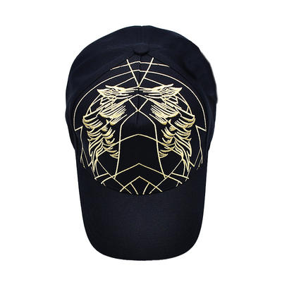 Boné de beisebol preto de luxo unissex bordado Gorras Logotipo personalizado Boné de beisebol de algodão de 5 painéis