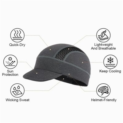 Chapéu de ciclismo personalizado rápido seco respirável hidratação Wicking Chapéu desportivo absorvente chapéu respirável debaixo de capacetes fino