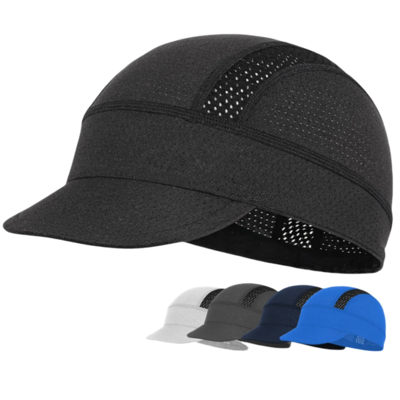 Chapéu de ciclismo personalizado rápido seco respirável hidratação Wicking Chapéu desportivo absorvente chapéu respirável debaixo de capacetes fino