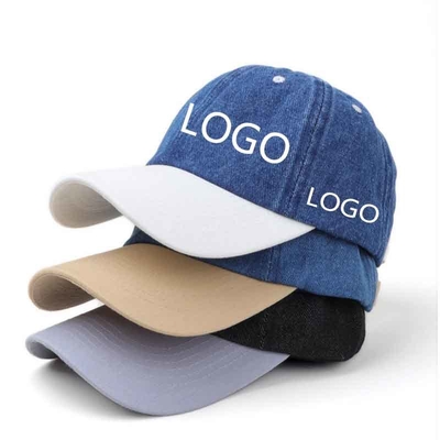 Boné de pai vintage de algodão com lavagem ácida e logotipo personalizado por atacado, boné de beisebol preto lavado esportivo de ganga ajustável