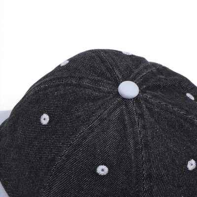 Boné de pai vintage de algodão com lavagem ácida e logotipo personalizado por atacado, boné de beisebol preto lavado esportivo de ganga ajustável