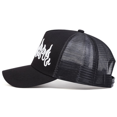 Flame Street Style Chapéu Hip Hop ajustável bordado Snapback Curve Brim Trucker Mesh Sports Cap