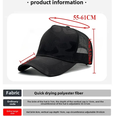 Chapéu de beisebol simples de tamanho grande para homens Mulheres Custom Design Trucker Chapéu de malha para cabeça grande grande Moda para Esporte Casual cena