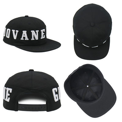 6 painéis de alta qualidade Flat Brim Hip Hop Cap Snapback Custom 3D bordado Snapback Cap Fornecedor