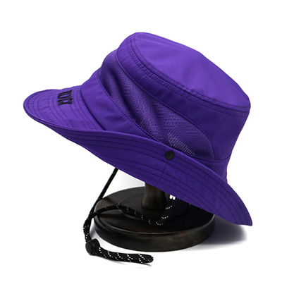Chapéu de balde roxo fabricante logotipo de bordado personalizado design confortável para o exterior chapéu de balde de algodão