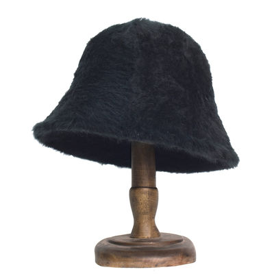Rabbit Hair Fisherman Hat Autumn-Winter Basin Hats Wholeasle Head Round Plush Senior Sense Face Small Bucket Hat for Women