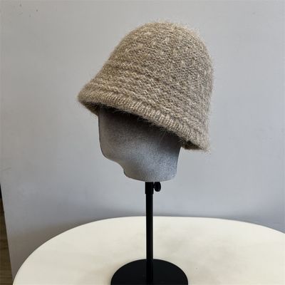 Autumn and Winter New Wool Knitted Bucket Hat for Women Knitted Jacquard Bucket Hat