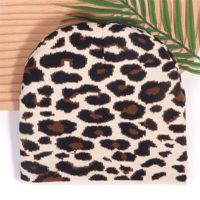 Logotipo personalizado de alta qualidade Homens Mulheres Chapéu de Inverno Acrílico Chapéu Leopardo Impressão Padrão Tricoteado Slouchy Beanies