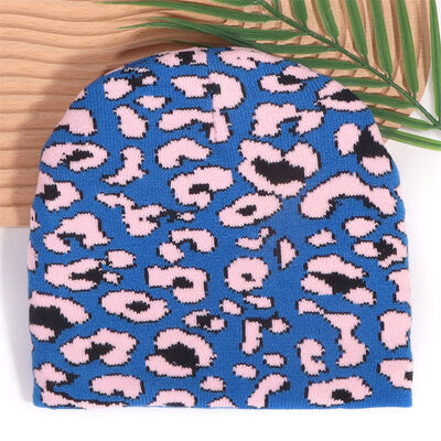 Logotipo personalizado de alta qualidade Homens Mulheres Chapéu de Inverno Acrílico Chapéu Leopardo Impressão Padrão Tricoteado Slouchy Beanies