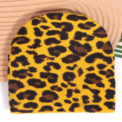 Logotipo personalizado de alta qualidade Homens Mulheres Chapéu de Inverno Acrílico Chapéu Leopardo Impressão Padrão Tricoteado Slouchy Beanies