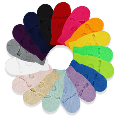 3-Hole Hat Knitted Full Face Ski Mask Winter Balaclava Warm Knitted Full Face Mask Outdoor Sports Halloween Gift