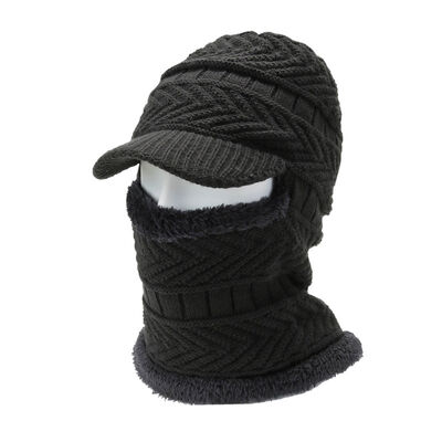 Chapéu de Inverno de Lana de Homem Chapéu à prova de vento Pullover de Tricote com Faixa de Ouvido Cobertura de Pescoço Padrão em Plaid Impressão Digital para viagens