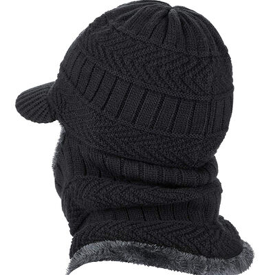 Chapéu de Inverno de Lana de Homem Chapéu à prova de vento Pullover de Tricote com Faixa de Ouvido Cobertura de Pescoço Padrão em Plaid Impressão Digital para viagens