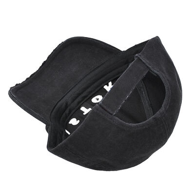 Capuz de beisebol de algodão com 6 painéis, com costuras reforçadas e correia ajustável