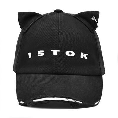 Capuz de beisebol de algodão com 6 painéis, com costuras reforçadas e correia ajustável