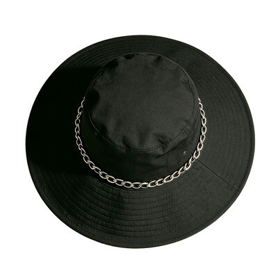 Chapéu bucket de pescador com aba larga 100% algodão com logotipo personalizado para proteção solar ao ar livre