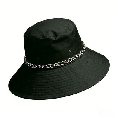 Chapéu bucket de pescador com aba larga 100% algodão com logotipo personalizado para proteção solar ao ar livre
